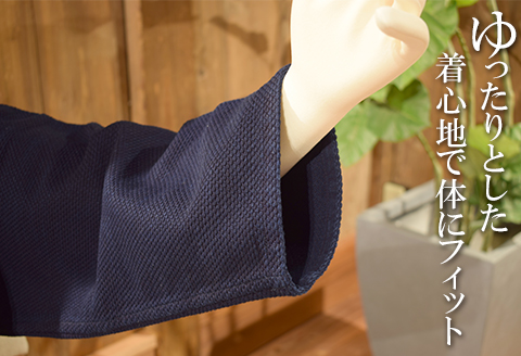 武州の藍染め 刺し子作務衣 LLサイズ 上下セット 作業着 室内着 さむえ ファッション 衣料 おしゃれ 服 シンプル ポケット付き ゴム 衣類 服 埼玉県 羽生市