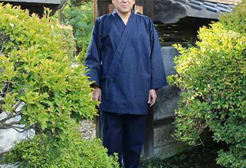 作務衣 さむえ 紺 武州正藍染 作業着 室内着 ファッション 衣料 おしゃれ 服 シンプル ポケット付き ゴム 藍染 衣類 服 埼玉県 羽生市