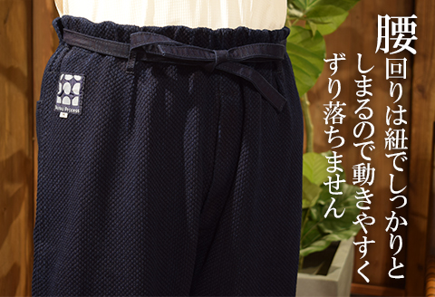 武州の藍染め 刺し子作務衣 Lサイズ 上下セット 作業着 室内着 さむえ ファッション 衣料 おしゃれ 服 シンプル ポケット付き ゴム 衣類 服 埼玉県 羽生市