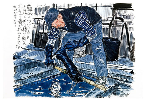 ストール マフラー 防臭 防菌 喜之助紺屋 藍染 青縞 ファッション 衣類 おしゃれ 埼玉県 羽生市