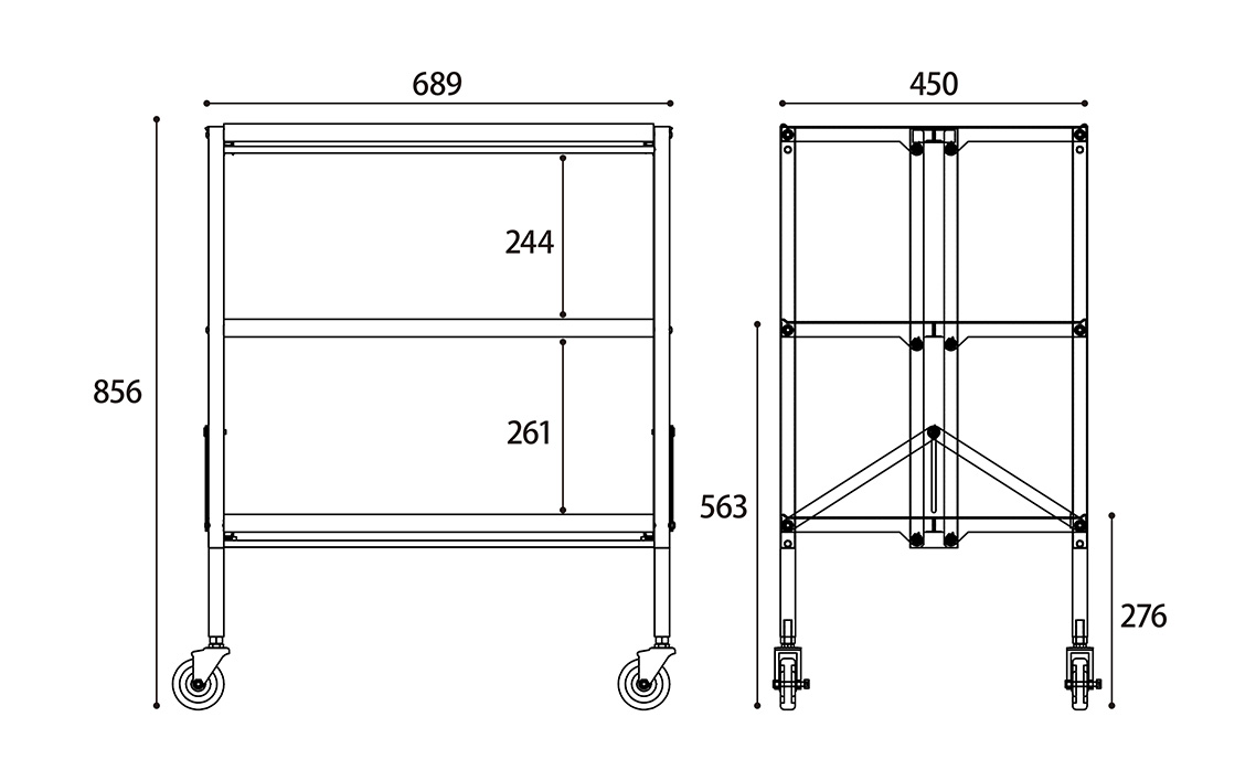 シャリエワゴンハイ3段式