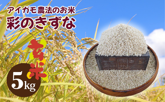 【アイガモ農法のお米】ガバレ農場「彩のきずな」5kg　玄米　精米歩合指定OK