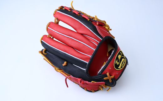 【赤×紺】一富士 軟式グラブ 内野手オールラウンド用 カラーグラブ