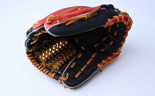 【紺×赤】一富士 軟式グラブ 内野手オールラウンド用 カラーグラブ