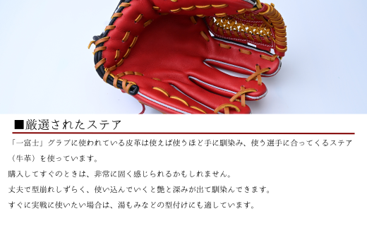 【紺×赤】一富士 軟式グラブ 内野手オールラウンド用 カラーグラブ