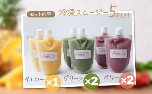 【定期便 3カ月】冷凍スムージー 5本セット