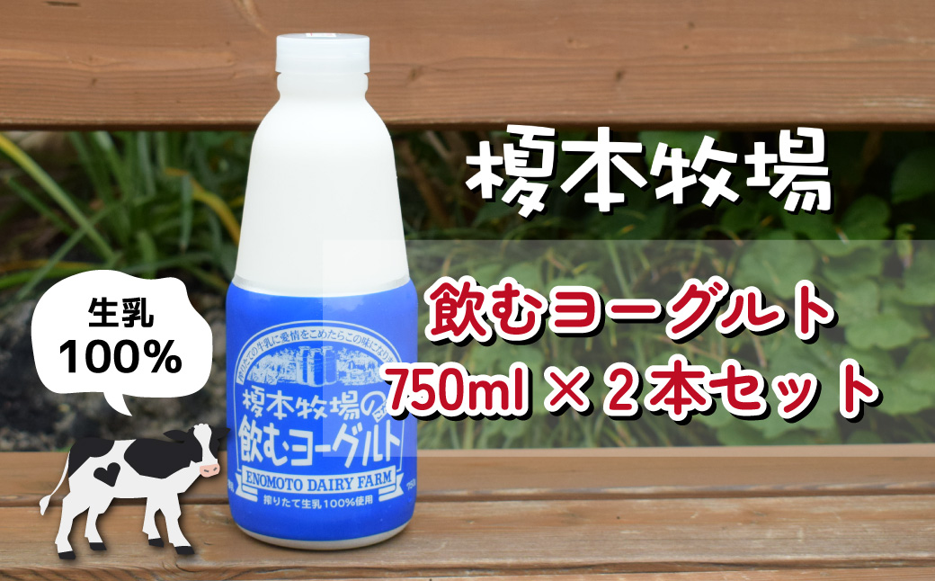 榎本牧場 飲むヨーグルト750ml×2本セット