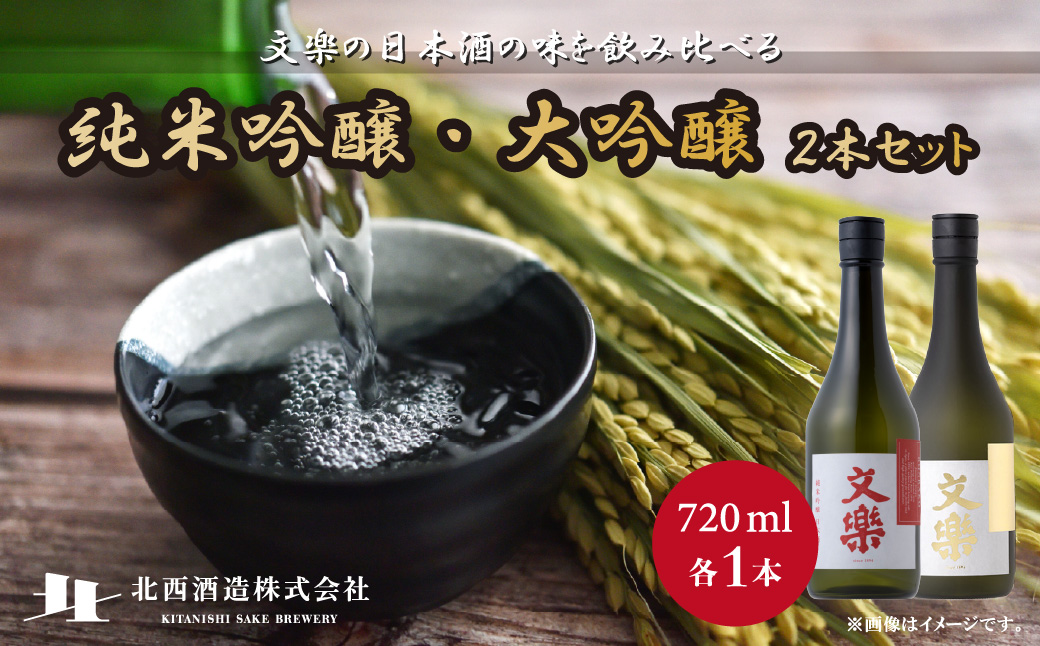 北西酒造 文楽 大吟醸・純米吟醸 720ml 2種×各1本 計2本