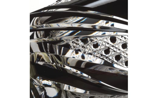 江戸切子 八角篭目文様　黒 M-8260BK