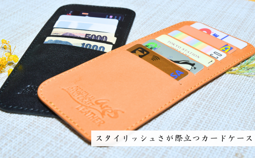レザーカードケース キャメル ｜埼玉県 草加市 ハンドメイド 手縫い 革職人 レザー キーホルダー ナチュラル ブラック おしゃれ 特別 革 革製品 牛革 レザー アクセサリー レザー 洗練 革 持ちやすい 見つけやすい 鞄 収納 カードケース 収納多い