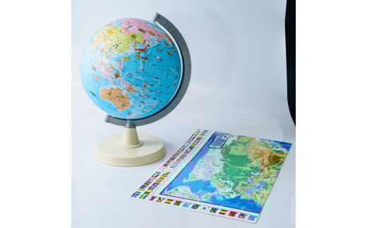SHOWAGLOBES 絵入りひらがな地球儀 21cm（国旗付き世界地図付）