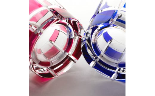 江戸切子 市松文様 【ペア】 M-285-2