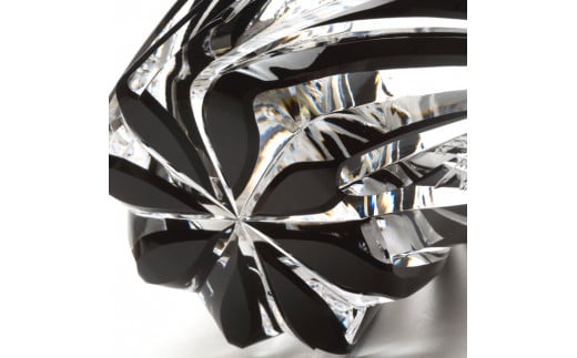 江戸切子 八角篭目文様　黒 M-8260BK