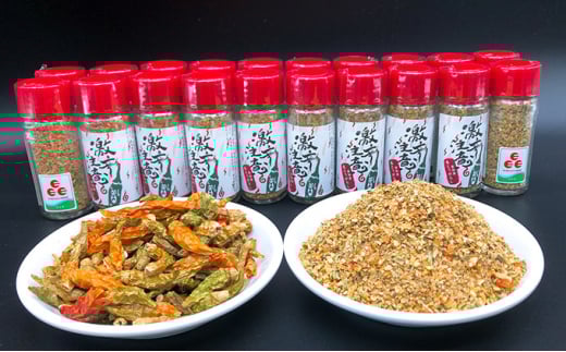 激辛注意！！草加産島とうがらし粗挽き一味5本セット | 埼玉県 草加市 創業48年 島唐辛子 自家採種 爽やかな辛味  無添加 やみつき 農園 自家製唐辛子 麻婆豆腐 料理 激辛 韓国 韓国料理 夏 スパイス 発汗 健康 ダイエット