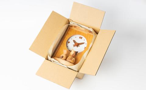 【振り子時計】ウッディいるまの猫と魚の時計(四角)【ハンドメイド】