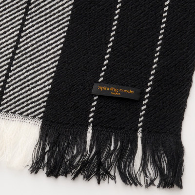 武州織技 ウールマフラー【ツーウェイストライプ】