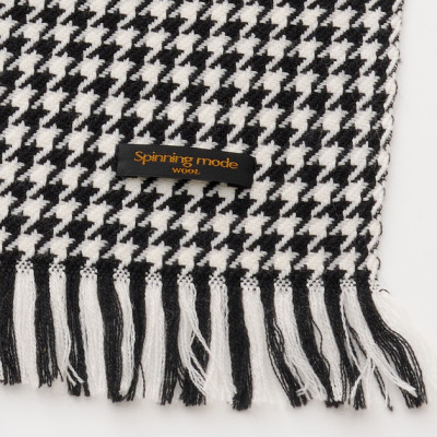 武州織技 ウールマフラー【小千鳥BK】