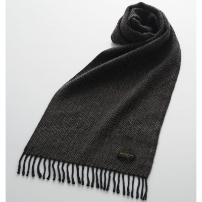 武州織技 カシミヤマフラー【BR】