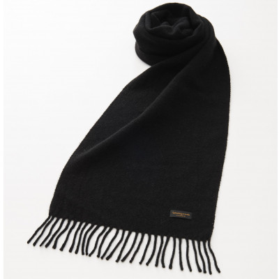 武州織技 カシミヤマフラー【BK】