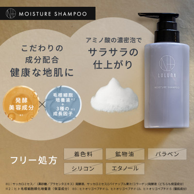 【毎月定期便】ルルーナ モイスチャーシャンプー＆コンディショナー(各300g)全3回