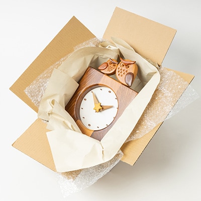 【時計】ウッディいるまのふくろう親子時計【ハンドメイド】