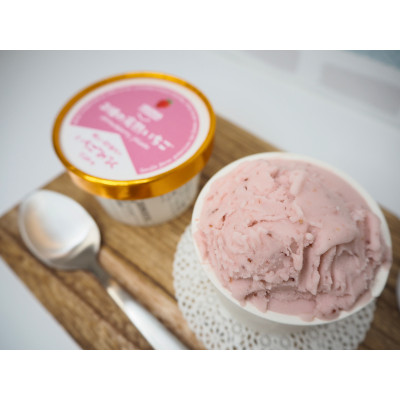 入間市産3種の完熟いちごの「プレミアムいちごアイス」(いちごソルベ3個・いちごみるくジェラート3個)【配送不可地域：離島】