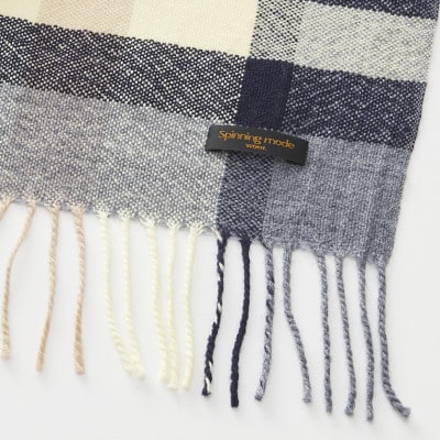 武州織技 ウールマフラー【ビッグチェック】