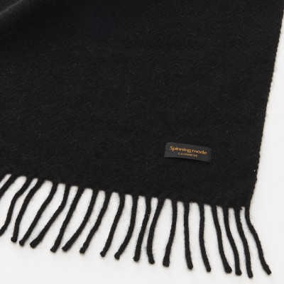 武州織技 カシミヤマフラー【BK】