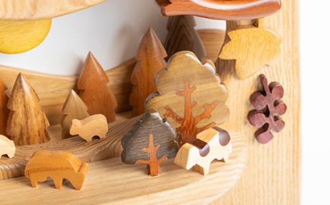 【振り子時計】ウッディいるまのフクロウとどんぐりの時計【ハンドメイド】