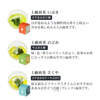 狭山茶ティーバッグ　キューブボックス4種セット　いろとりどり(メインセット)