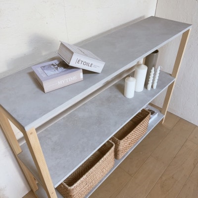 【完成品お届け】コンクリート調　シェルフ　3段　ラック　na292【配送不可地域：沖縄県】