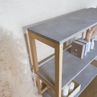 【 W85 】コンクリート調　シェルフ　2段　na293