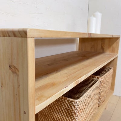 【完全国内生産】木製　シンプル　ナチュラル　脚付きローボード　na279