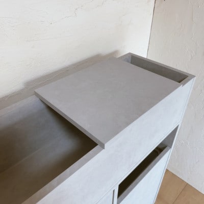 【完成品お届け】シャンプーキャビネット　コンクリート調　サイズオーダー  na296【配送不可地域：離島・沖縄県】