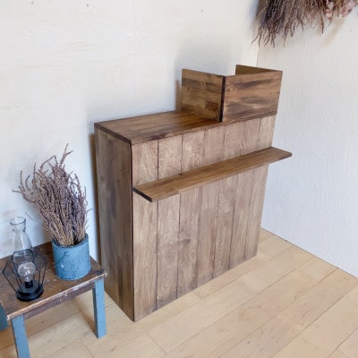 【サイズオーダー】ヴィンテージ風 オーダーカウンター レジカウンター na280【配送不可地域：離島・沖縄県】