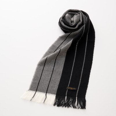武州織技 ウールマフラー【ツーウェイストライプ】