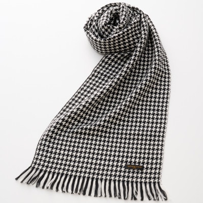 武州織技 ウールマフラー【小千鳥BK】