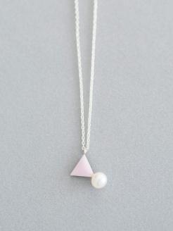 Kenichi Kondo　パール付き七宝ネックレス・三角