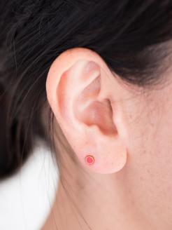 ピアス K18 レッド 七宝 Kenichi Kondo K18 レッド