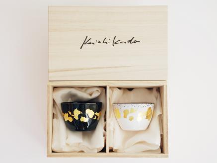 Kenichi Kondo　七宝ぐい呑　黒白ペア【丸】