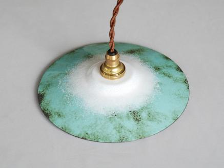 Kenichi Kondo　七宝の灯り 七宝ランプシェード（Low・水色(外側)×白（内側））