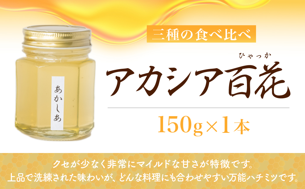 巣みつ入りはちみつ 食べ比べセット 150g×3瓶