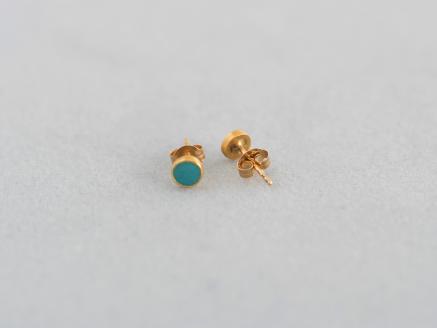 ピアス K18 ターコイズ 七宝 Kenichi Kondo K18 ターコイズ