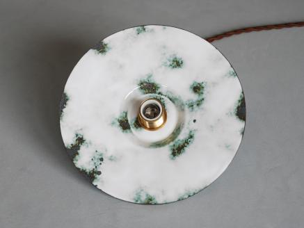 Kenichi Kondo　七宝の灯り 七宝ランプシェード（Low・水色(外側)×白（内側））