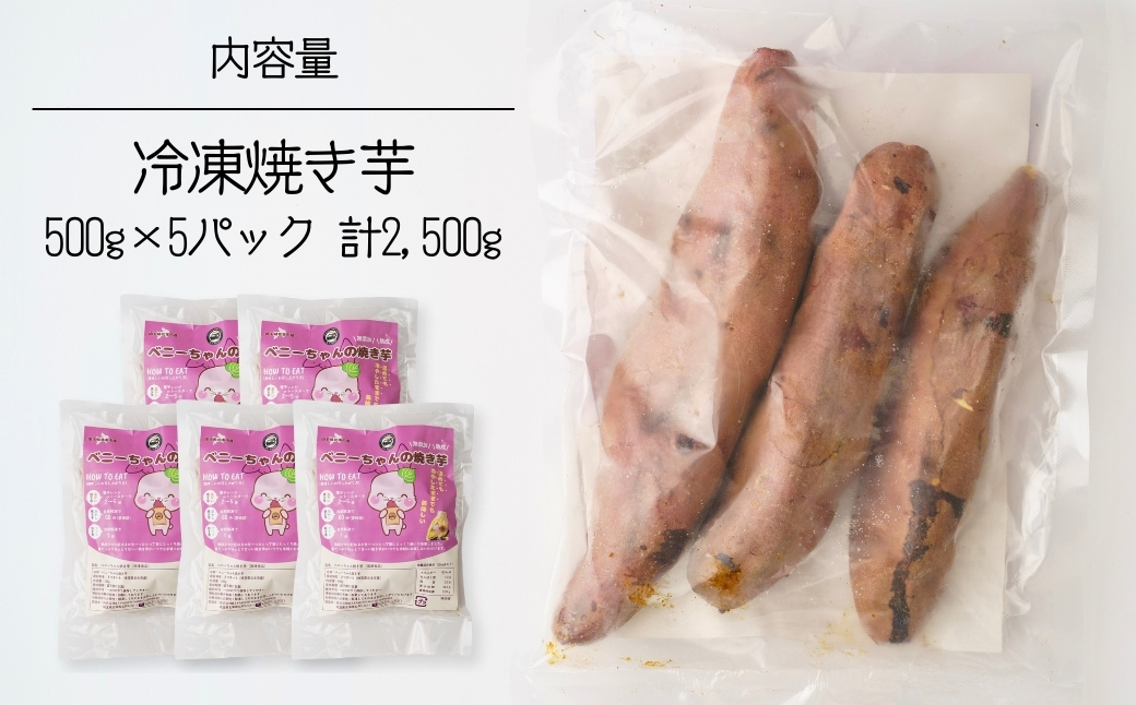  蜜 焼き芋 紅はるか 蜜たっぷり 冷凍 5パック 約2.5kg － <  5パック 2.5kg >