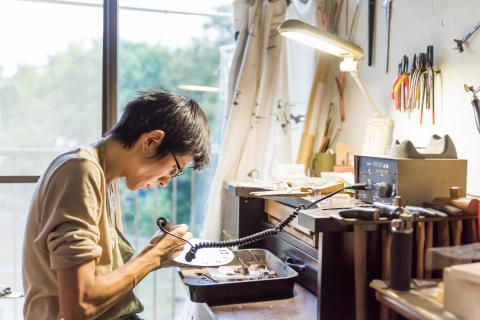 時計 壁掛け時計 文字盤M 七宝（白地に水色文字）