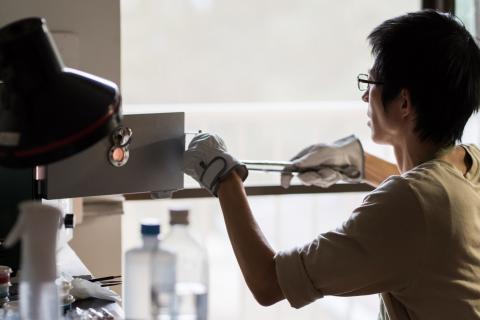 Kenichi Kondo　七宝の灯り 七宝ランプシェード（HI・黄色(外側)×白（内側））