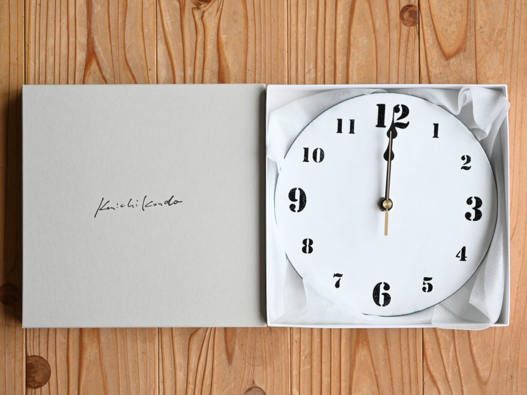 時計 壁掛け時計 文字盤M 七宝（白地に黒文字）