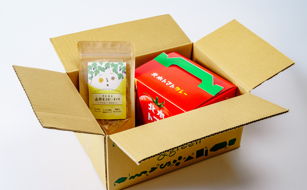 北本トマトカレー 200g×5個・ハーブティー(大) セット レトルトカレー＋ブレンドティー