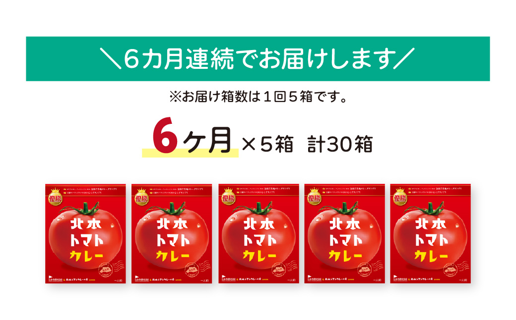 【定期便6ヵ月】 北本トマトカレー 5個(200g/個)×6ヵ月 計30個 定期便6ヶ月
